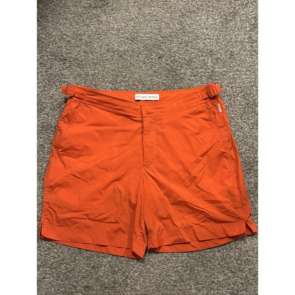 Orlebar Brown OB Classic Bulldog Swim Shorts Trunks Orange Lined Summer Men’s 31